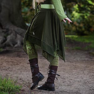 Magical Forest Pixie Midi Skirt Fantasy Costume Elven Skirt Leafy Skirt Fairy Cosplay Skirt Hippie Psychedelic Skirt Witch Goth ALASSE