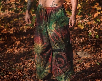 Unieke Tie Dye 2in1 Broek Thaise Kleurrijke Harembroek Hippie Tie Dye Broek Psychedelische Festival Broek Alibaba Broek