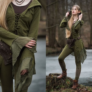 Verzauberter Elfenumhang, grüner Pixie-Umhang, ätherischer Wickelumhang, Waldgrün, psychedelisches Feen-Outfit, Elfen-Cosplay, Fantasy-Gothic-Kostüm