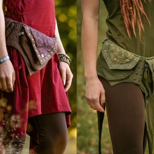 Pixie Taschengürtel Baumwolle Bauchtasche Hippie Geldgürtel Psychedelische Festival Utility Bag Yoga Hüfttasche um den Taillengürtel mit Taschen FIRIELL
