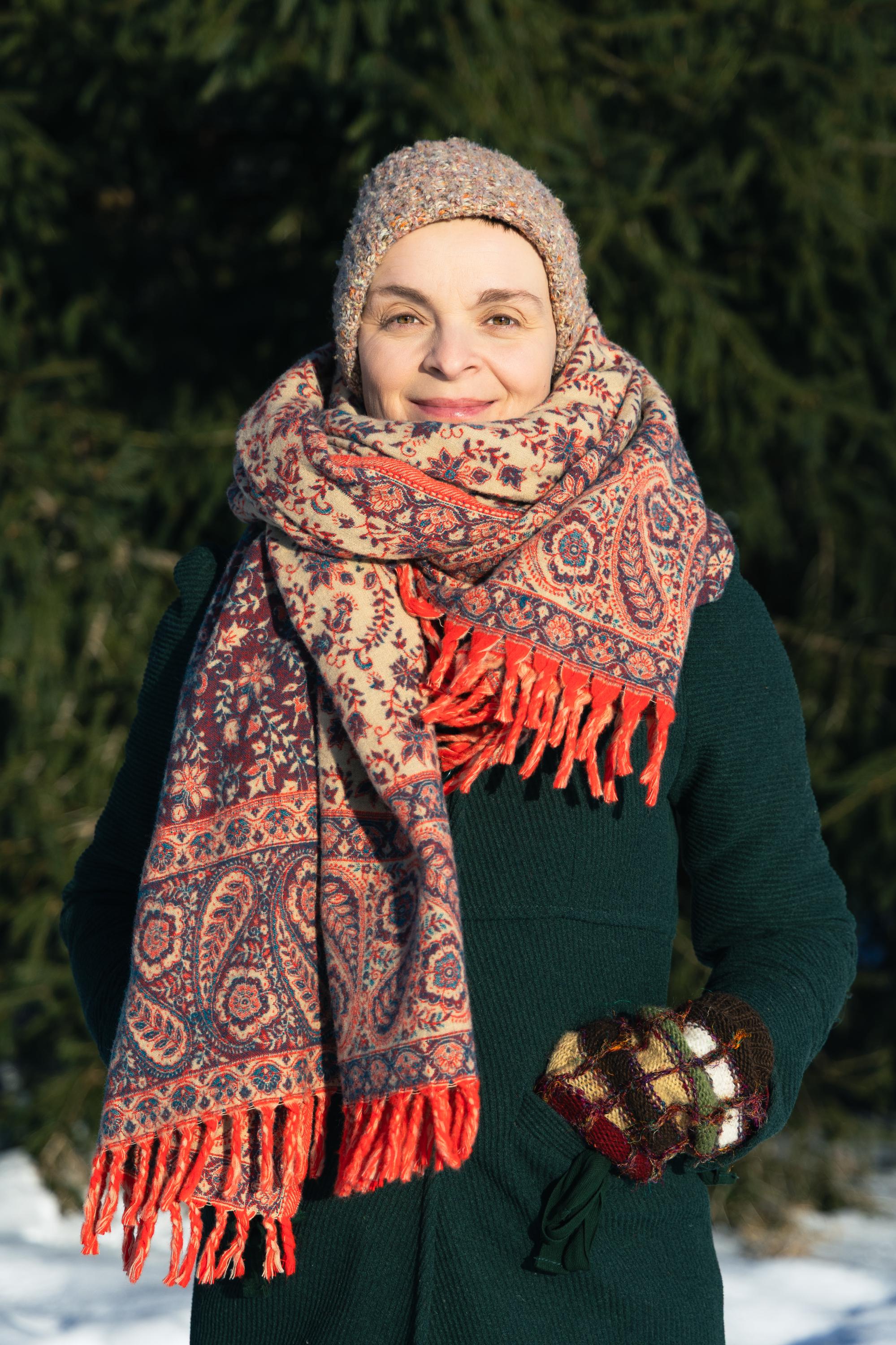 Écharpe douce orange à franges | FR