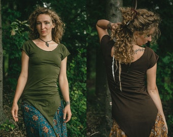 Pixie Fairy Top Elfen Kurzarm Dehnbares Top Hippie Psychedelic Festival Yoga