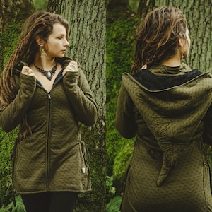 Woodland Fairy Jacket Flower Of Life Elf Pixie Hoodie Psychedelic Festival Sweater Seed Of Life Jumper Forest Spirit Fantasy Cosplay MELWEN