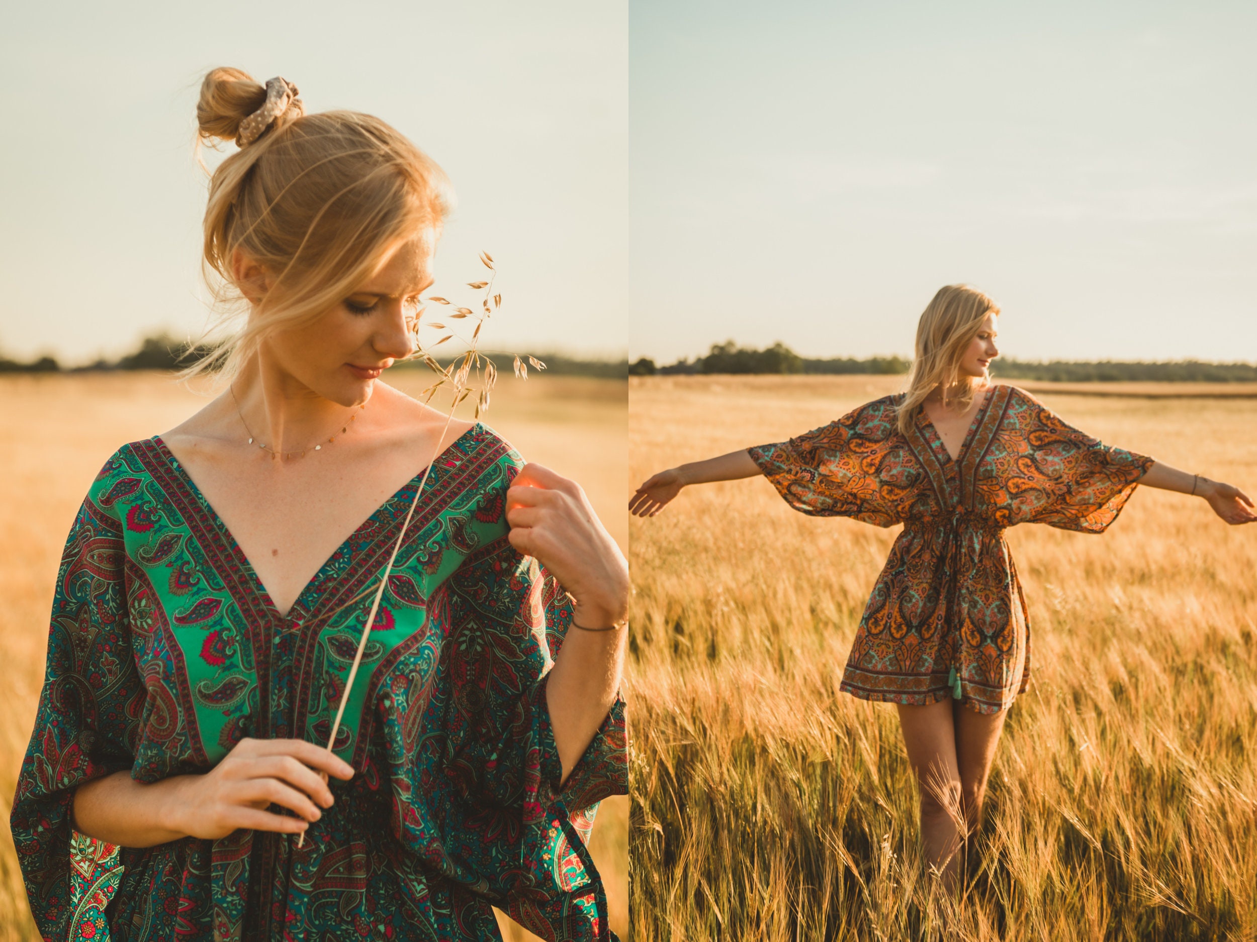 Butterfly Cut Dress for Women in Pure Muslin with Chinon Chiffon Bottom and Hand Work