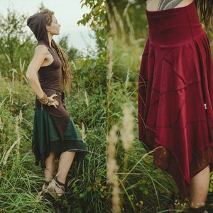 Forest Pixie Skirt Fantasy Elven Skirt Leafy Skirt Fairy Cosplay Skirt Hippie Psychedelic Festival Skirt