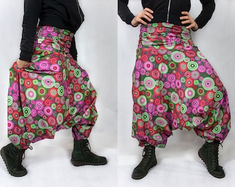 Woman harem pants, natural cotton printed mandala harems / Festival yoga harem pants / Hippie / Psychedelic Festival