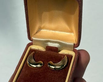 Pendientes vintage de alas de oro de 14 quilates