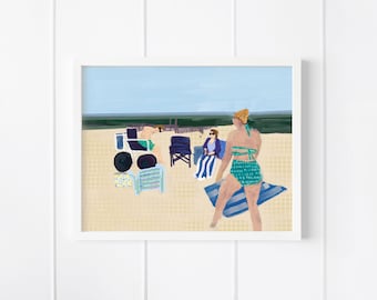 Beach Babes Coastal Digital Download Art Print