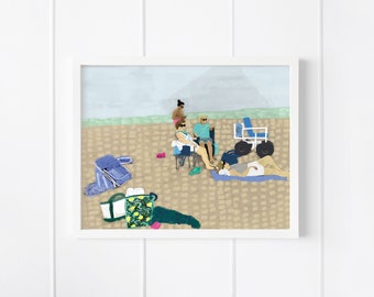 Beach Babes Coastal Digital Download Art Print