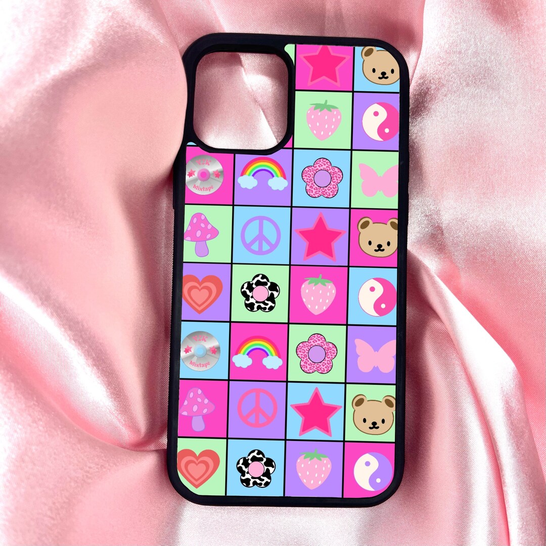 Cutie Grid Phone Case Y2K Phone Case Aesthetic Phone Case Etsy