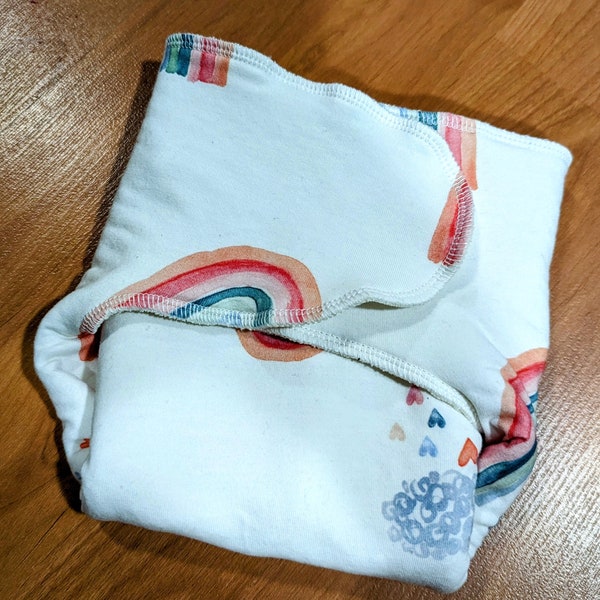 Rainbow hearts Preflat Diaper