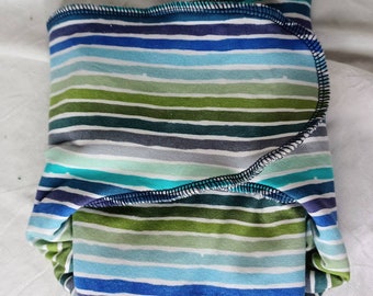 Ocean Stripe Preflat Diaper