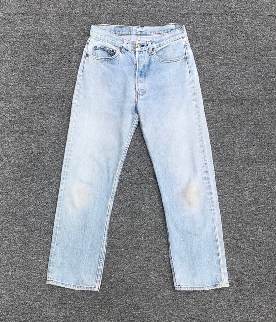 Vintage Levis 501 80s Faded Grunge Lightwash Dirty Made in USA W29x28"/Levis Distressed/Levis Classic Denim/Levis Workwear/Levis Rocker Jean