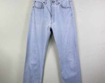 Levis 501 vintage de los 90, desgastado, grunge, lavado claro, sucio, hecho en EE. UU., botón 555 W30x30"/Levis desgastado/Levis mezclilla clásica/Levis ropa de trabajo