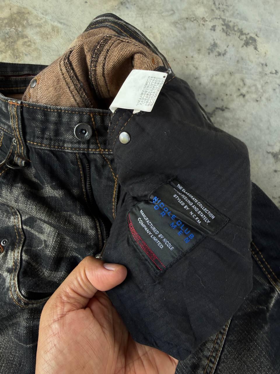 nicole club for men grunge 鬼ヒゲ　デニム y2k Vintage Nicole Club for Men Japanese Archival Distressed Faded
