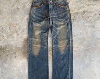 RARE EDWIN EXCLUSIVE Vintage Japan Made Rusty Mud Wash Denim Straight Leg/Vintage Jean/Japan Denim/Vintage Edwin/Grunge Denim/Y2k Denim