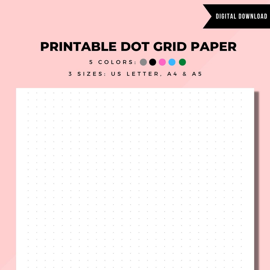 Printable Dot Grid Paper Bullet Journal Paper Dot Graph Etsy