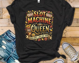 Slot Machine Queen PNG | Casino Blackjack Lucky Graphics (Digital Download)