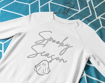 Spooky Season Spangle Heat Transfer: Halloween Bling Design