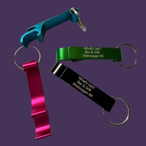 Bottle Opener Keychain Bulk/Custom Engraved or UV Printed Keychain/ Company Logo Gifts/ Personalized Bottle Opener Keychain