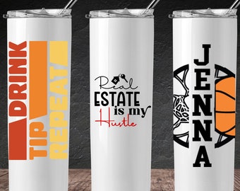 Custom 20 oz Skinny Tumbler | Personalized Photo or Logo Stainless Steel Cup