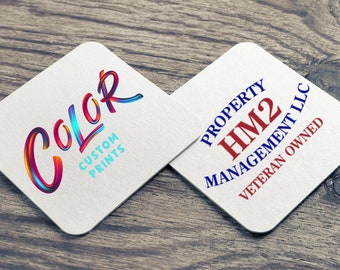 Custom Square Drink Coasters | Personalized Logo, Bar & Event