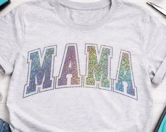 Mama Spangle Heat Transfer | Collegiate Varsity Font Design