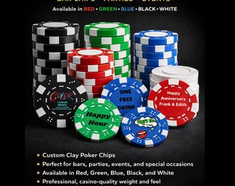 Personalized Clay Poker Chips | UV Printed, Double Sided