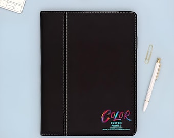 Custom Logo Portfolio | UV Printed PU Leather Padfolio (8.5x11)