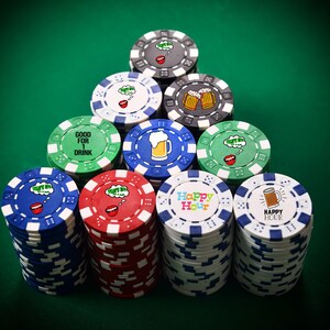 Aangepaste pokerchips/Clay Poker Chips/Aangepaste golfmarkeringen/Barchips/Happy Hour-chip/drankjeton/drankchip/dubbelzijdige pokerchips