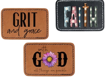 Custom Leather Hat Patch: Full Color Printed Adhesive Design