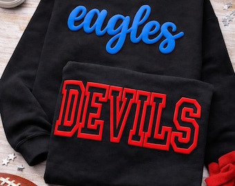 Custom Puff Shirt, Personalized Team Apparel, Raised Vinyl Design