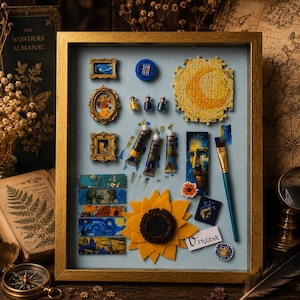 Vincent van Gogh Shadow Box | Handmade Mixed Media Wall Art | Art Lover Gift | Art Collection No. 003 | The Wonder Almanac
