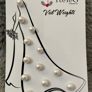 Veil Weights Set of 12  Pearl Bridal veil weights Magnetic image 1