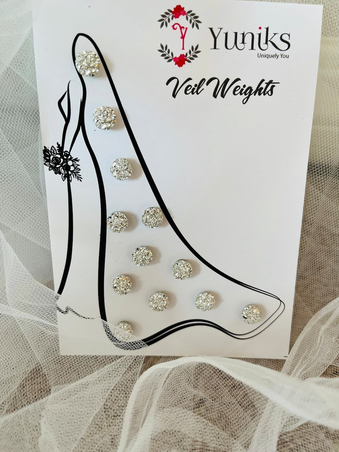 Veil Weights Set of 12 Bridal Veil Embellishment Etsy