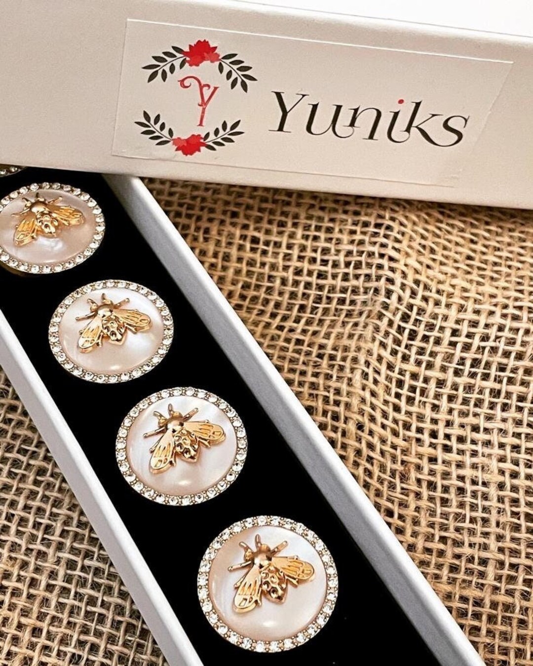 Bee Rhinestone Button Covers Set of 6 Etsy Australia