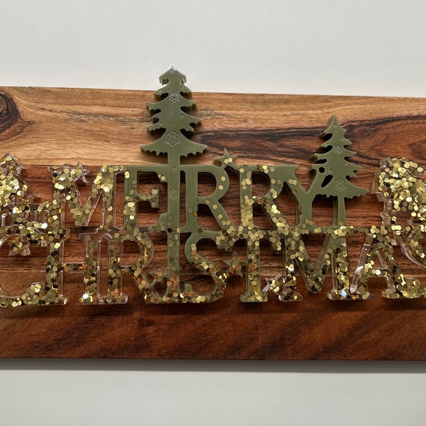 Personalisierte Merry Christmas Schriftzug aus Resis/Resin Schrifzug/Merry Christmas/Weihnachten/Weihnachtsgeschenk/Geschenk/Geschenkidee