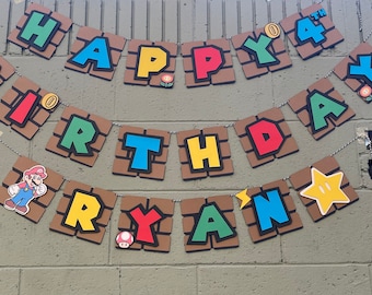 Super Mario birthday banner