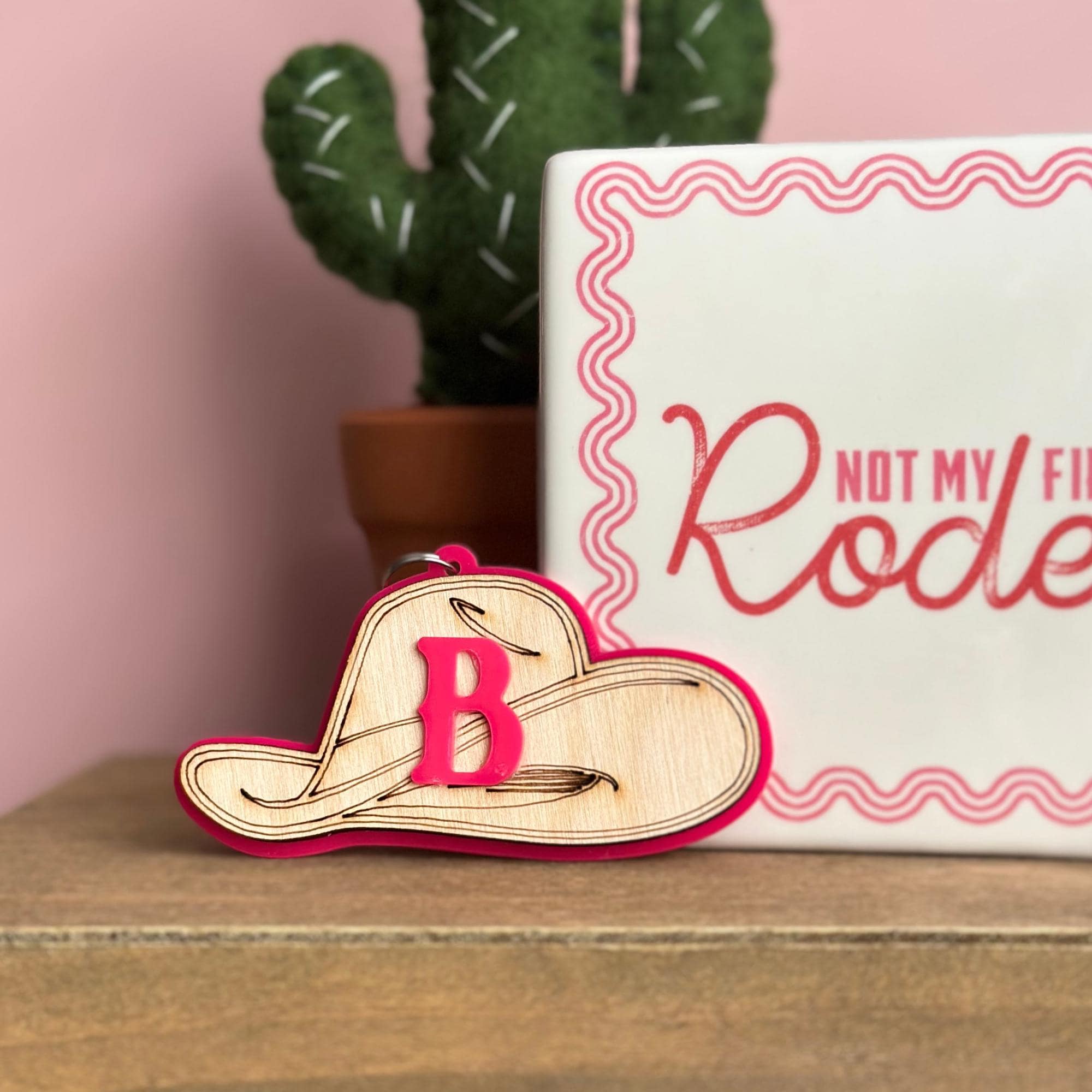 Personalized Western Cowboy Hat Keychain & Bag Charm | Custom Cowgirl Backpack Accessory