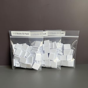 1:12 Scale Blank Books – 3D Printed Dollhouse Library Decor, Miniature Scenes image 3