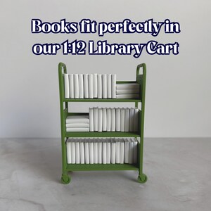 1:12 Scale Blank Books – 3D Printed Dollhouse Library Decor, Miniature Scenes image 6