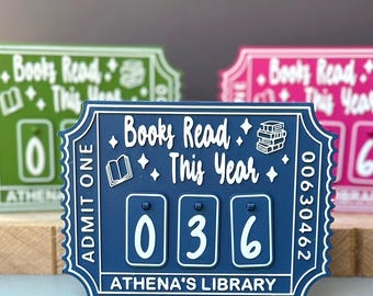 Mostrador de tickets de libros personalizado, pantalla de seguimiento de lectura, decoración de estantería