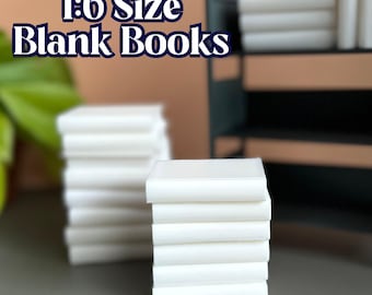 1/6 Scale Miniature Blank Books 3D Printed: DIY Dollhouse Book Nook