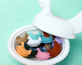 Imán de gallina en nido, estilo vintage, decoración de cocina rústica