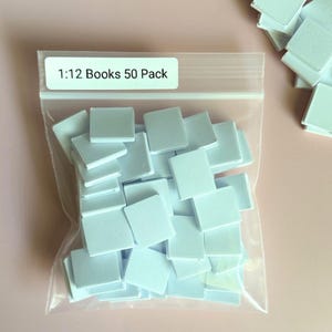 1:12 Scale Blank Books – 3D Printed Dollhouse Library Decor, Miniature Scenes image 8