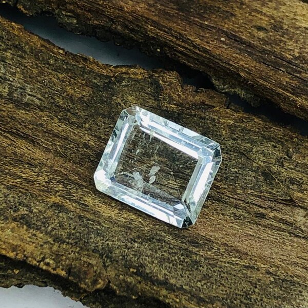 Aquamarine Rectangle Faceted Gemstone Radiant Cut Aquamarine Gem Multiple Sizes to Choose C42A