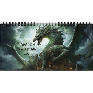 Dragon Calendar, Dragon Fantasy Desktop Calendar 2025, Medieval Dragon Calendar 2025, Ancient Dragon 2025 Calendar, Dragon Lover Gift