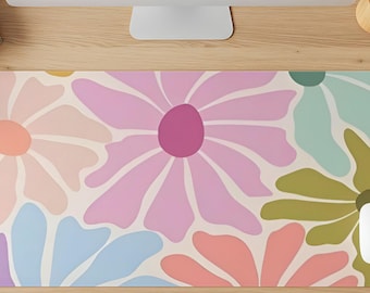 Boho Desk Mat, Boho Desk Decor, Boho Mouse Pad, Floral Deskmat, Flower Mouse Pad, Cute Deskmat, Botanical Desk Mat, Girly Desk Mat