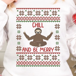Sloth Ugly Christmas Sweatshirt: Funny Holiday Sweater