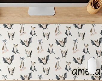 Cute Personalized Coquette Bats Desk Mat, Halloween Desk Pad, Coquette Desk Decor, Bat Mouse Pad XL, Cottagecore Mousepad, Witchy Deskmat